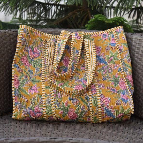 bhavnas boutique - Wholesale Tote Bag - Women's - 5 Pieces Quilting Hand Block Tote Handmade Bag Fashion Bags4