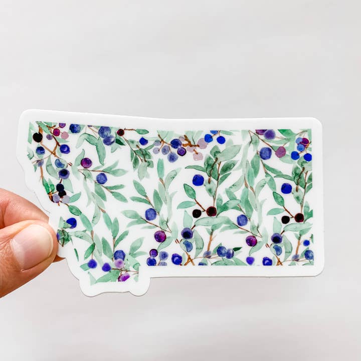 Montana Huckleberry State Sticker Decal for wholesale by Wildflower Paper Company