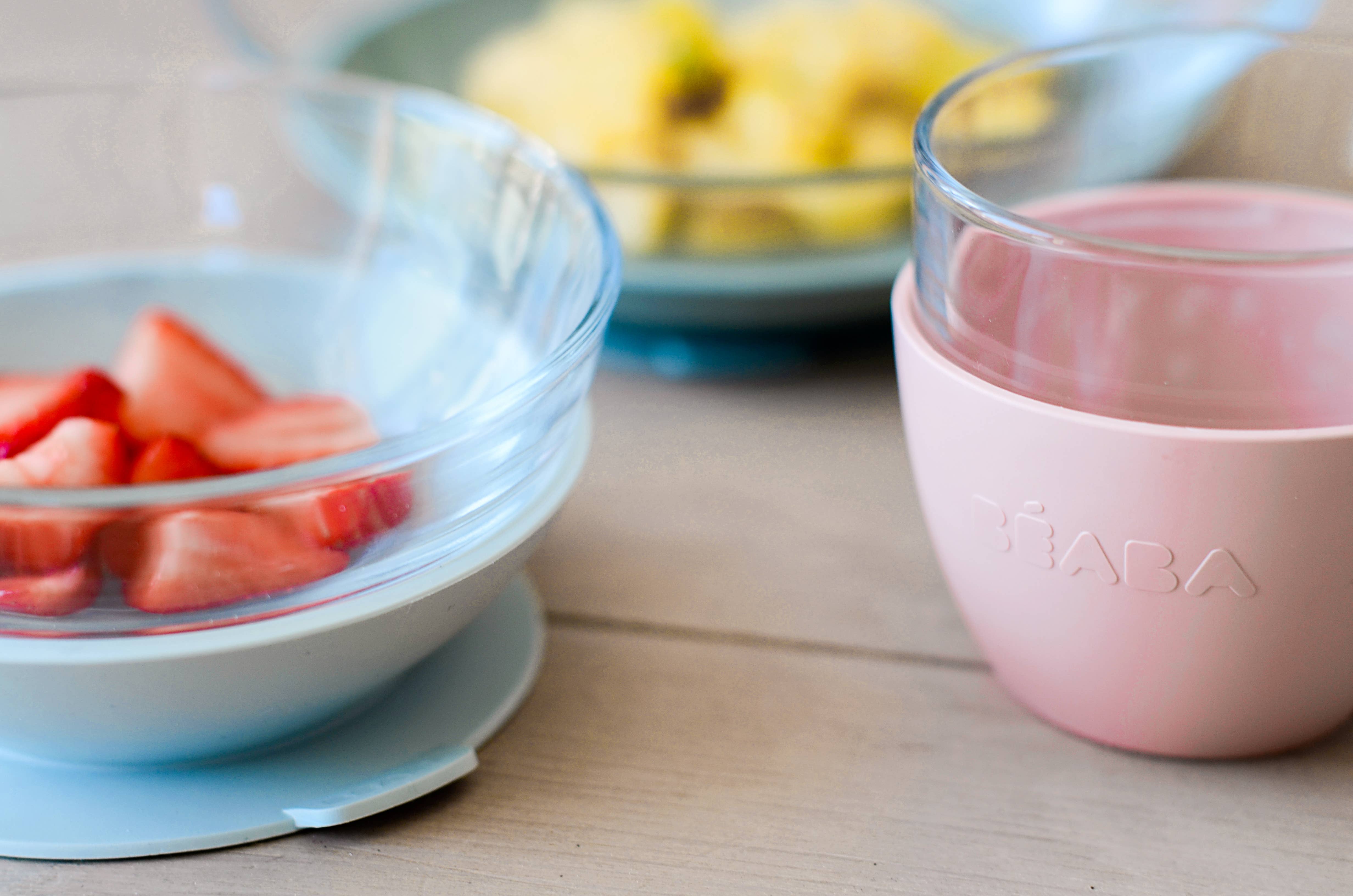 BEABA & Childhome - Wholesale Dinner Plate - Kids & Baby - BEABA Glass Meal Set - Eucalyptus2