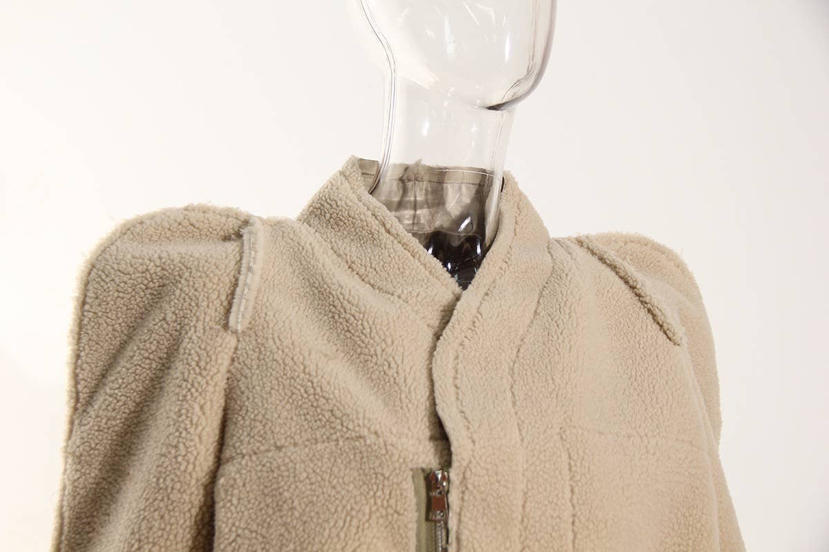 aprikos JK007 fleecepufferjacka i konstfårskinn för wholesale på Faire2