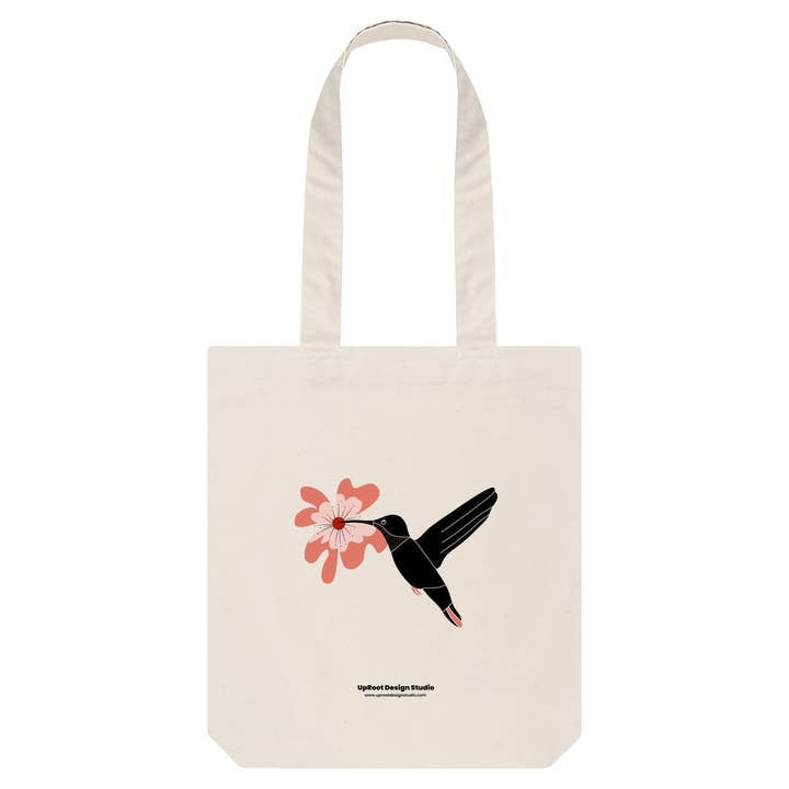 Tote bag Colibri Nórdico 100% Algodão Orgânico por atacado de UpRoot Design Studio