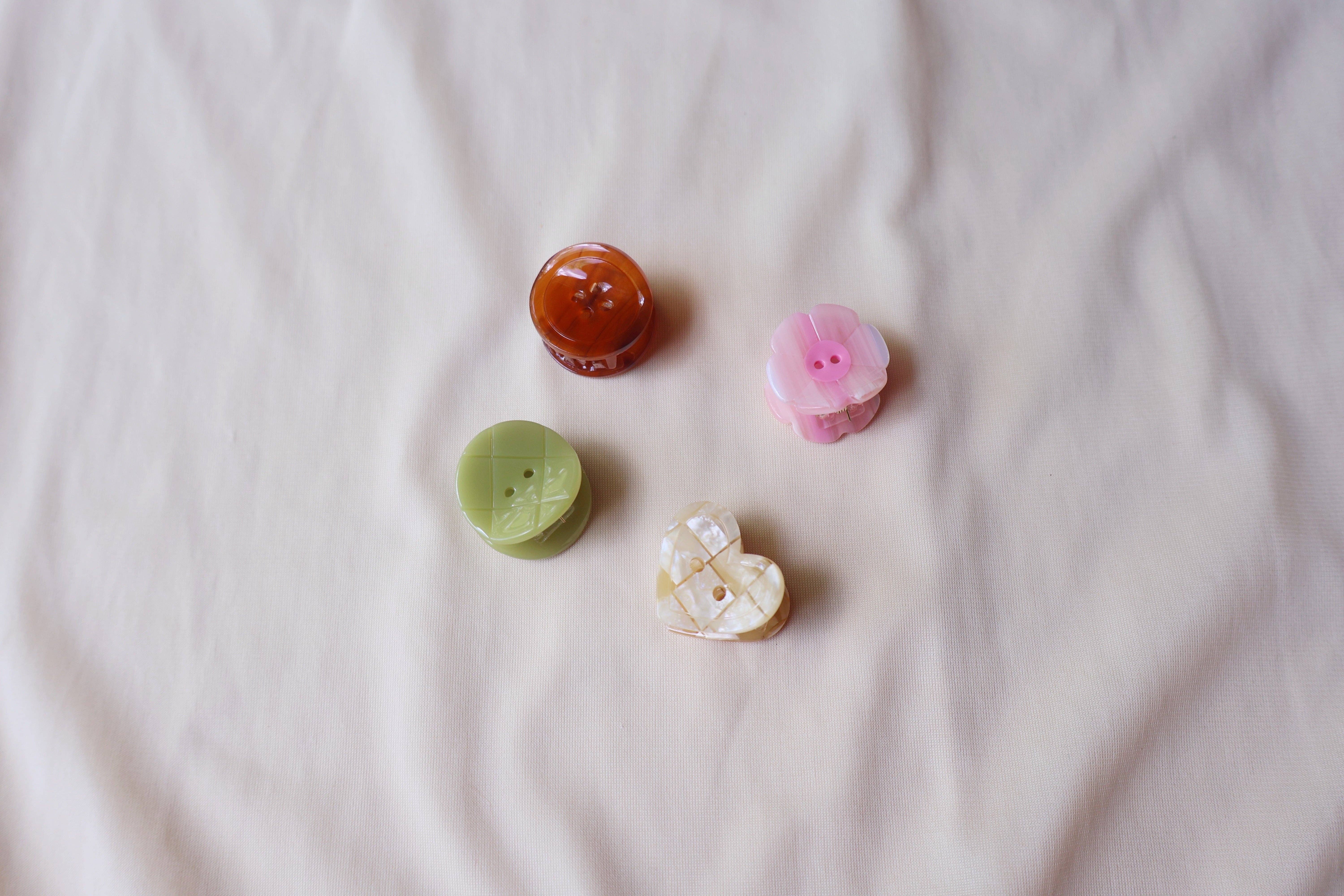 Hey Ricochet - Wholesale Hair Pin - Button Mini Claw Set1