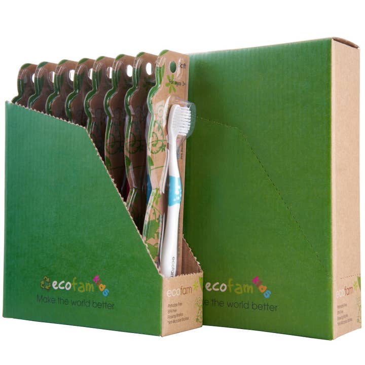EcoFam Children's Toothbrush - Mixed Display (8-pack) for wholesale by Focus Nutrition