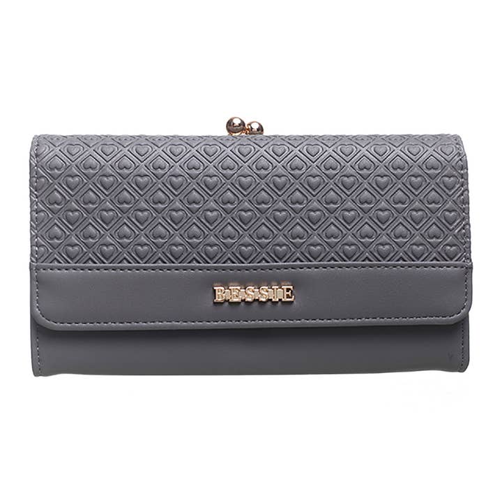 Bessie London – wholesale Wallet – Women's – TEXTURED CLASP LADY WALLET PURSE2