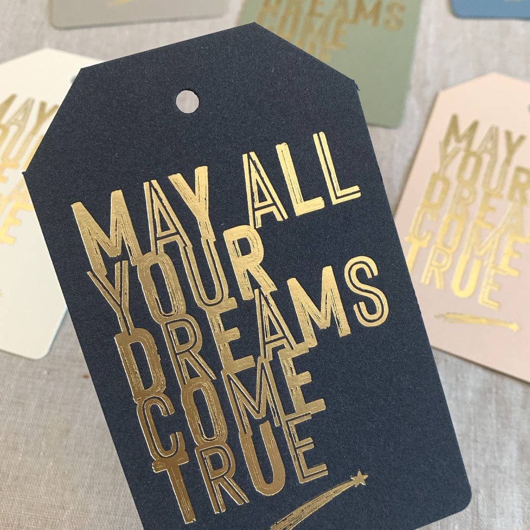 Togethery - Vente Étiquette cadeau - Étiquette cadeau L - Que tous vos rêves se réalisent - Impression typographique4