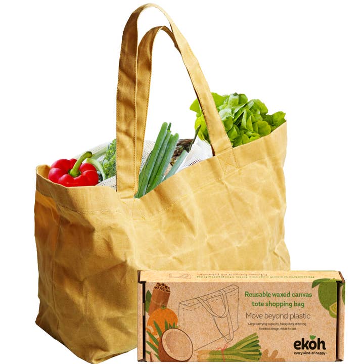 Bolso de compras multiusos de lona caramelo duradero grande para venta al por mayor de EKOH