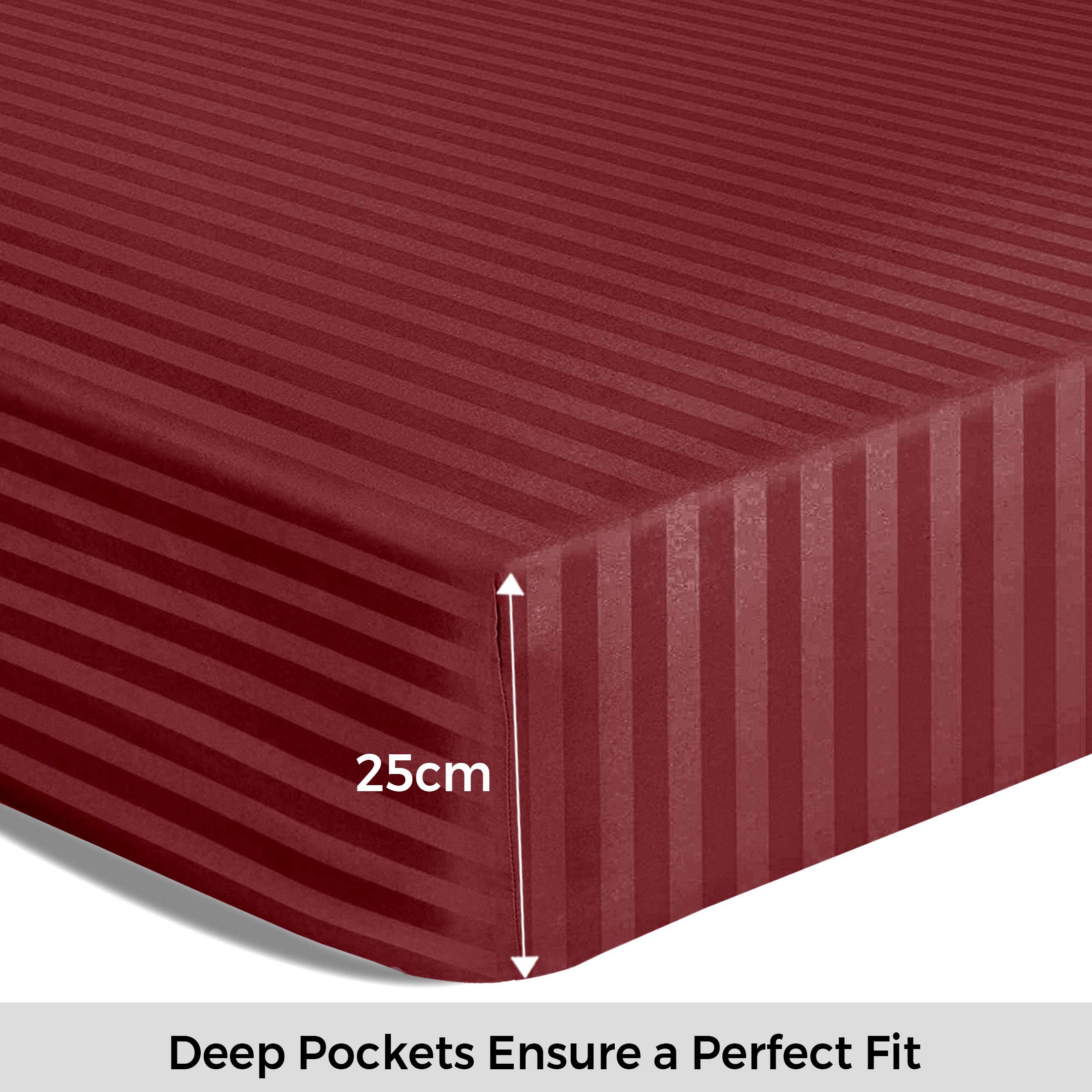 Cotton Passion - Wholesale Fitted Sheet - Satin Stripe Deep Pocket Fitted Sheets Deep Up to 25cm37