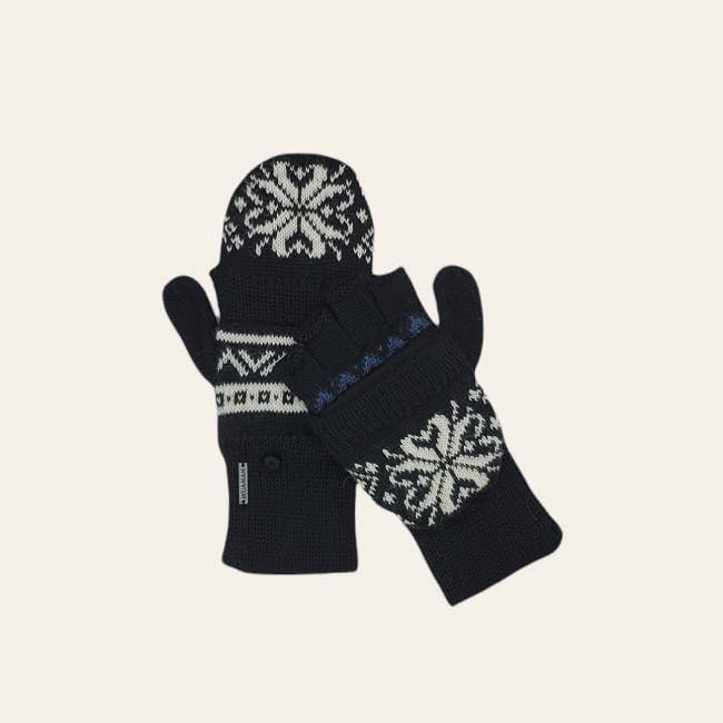 WUAMAN - Alpaca – Großhandel Fäustlinge – Damen – Alpaka wandelbare Fäustlinge mit nordischem Muster | Handschuhe | Glittens3