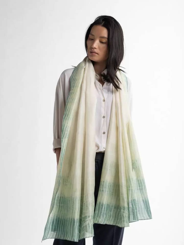 Shibori Scarf Azure for wholesale by Nimboo