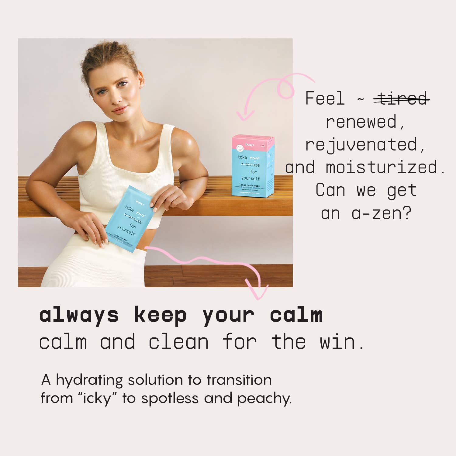 Busy Co - Wholesale Face & Body Wipes - Calm Large Body Wipes with Ceramides & Coconut Oil5