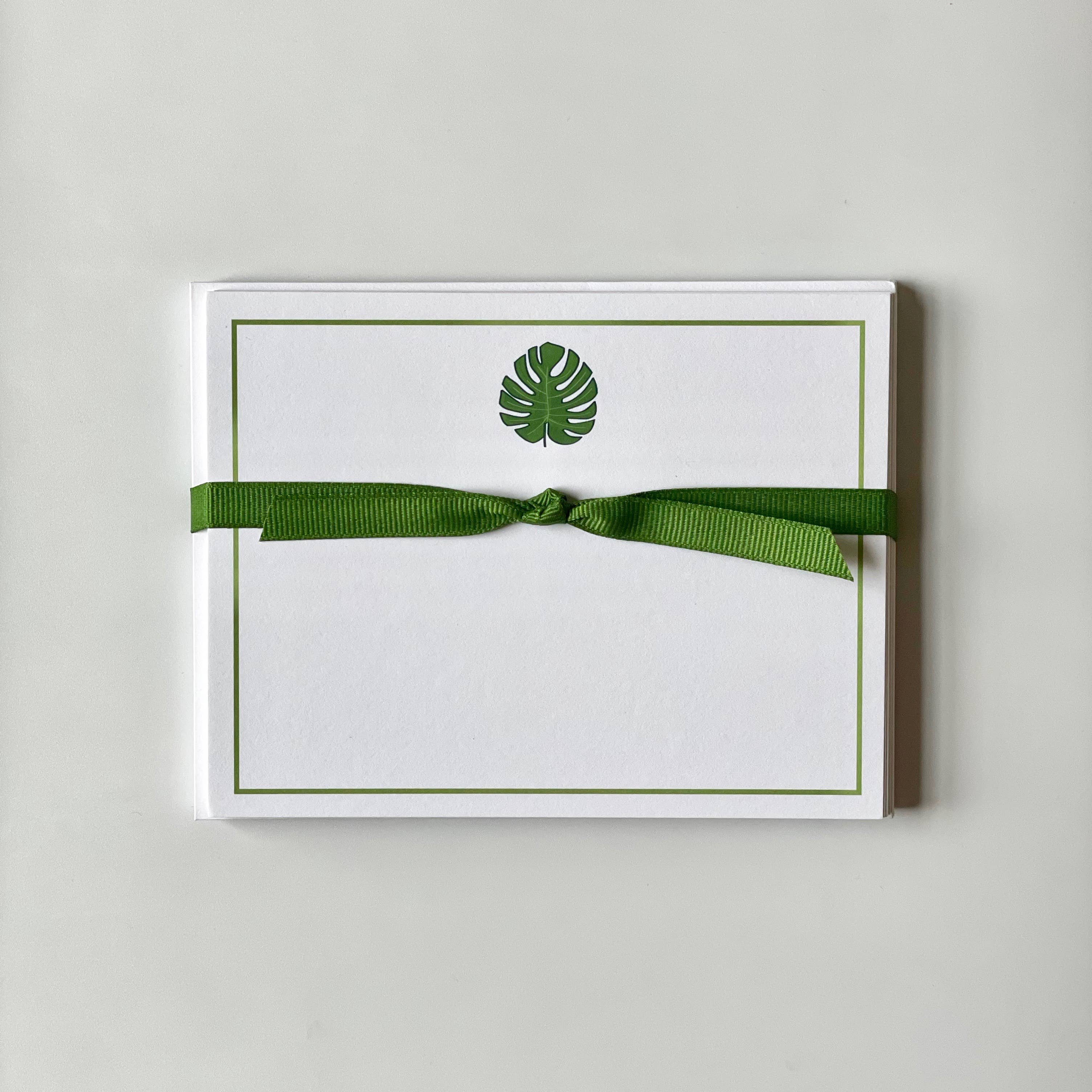 Georgetown Paperie - Wholesale Stationery/Notecard Set - Monstera Leaf - Flat Note Cards