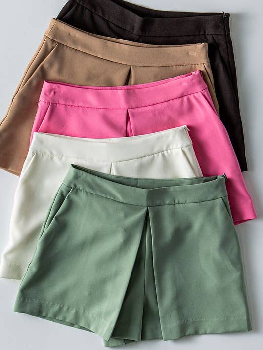 Urban Daizy - Wholesale Skort - Women's - Contemporary Front Pleat Mini Skort with Pockets