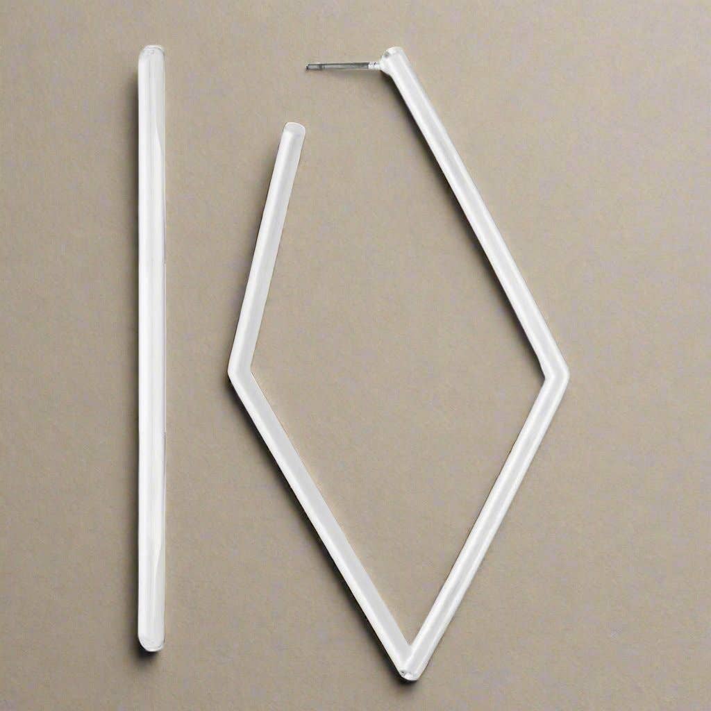 My Girl in LA – wholesale Hoop-örhängen – Glamour diamantformade örhängen med ringstolpar2