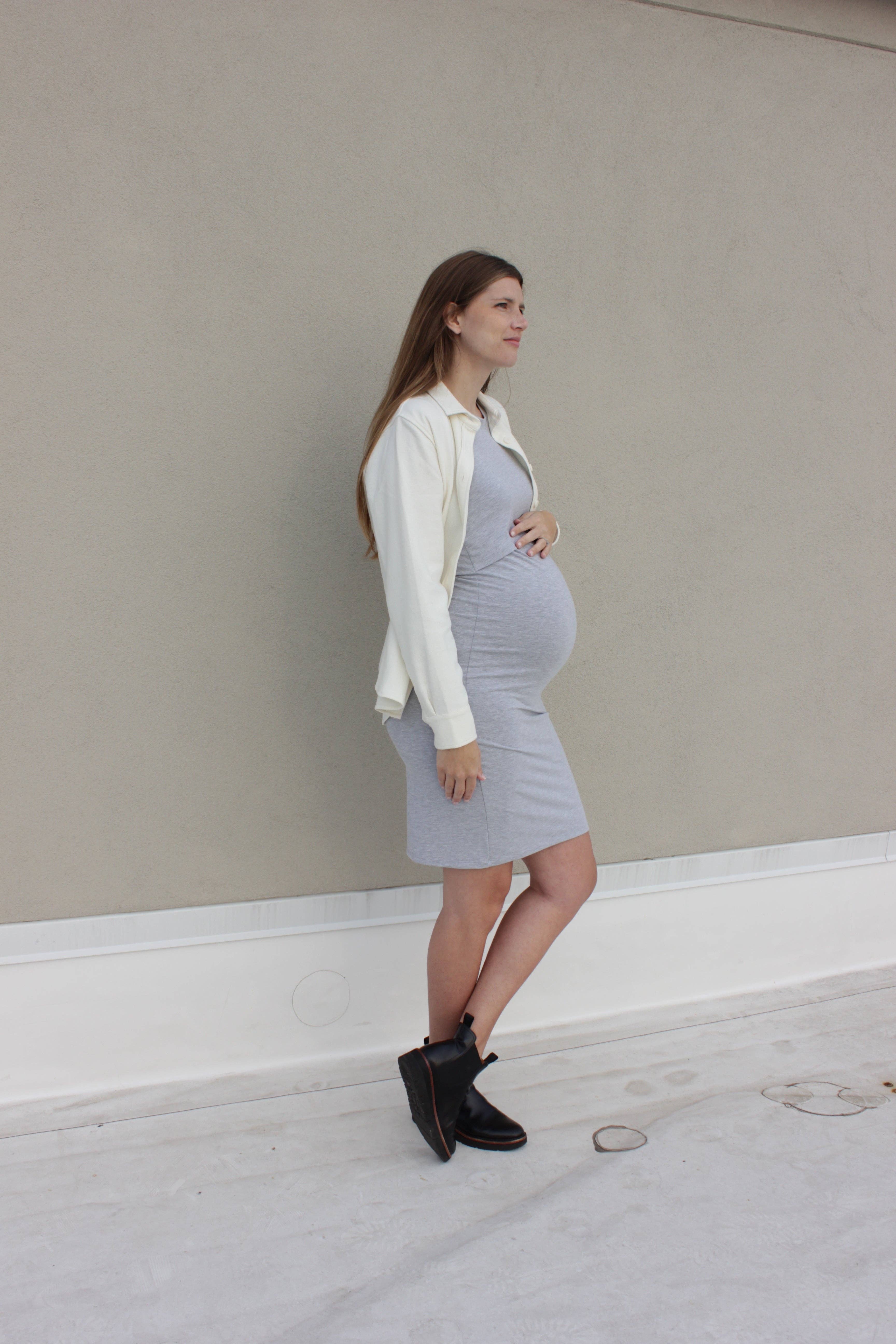 MLM Brand - Venta al por mayor Vestidos de lactancia - Maternidad - Vestido pequeño para amamantar - Heather Grey1