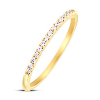 Bague Empilable Micro Pavé - Blanc pour la vente par Chloe + Lois