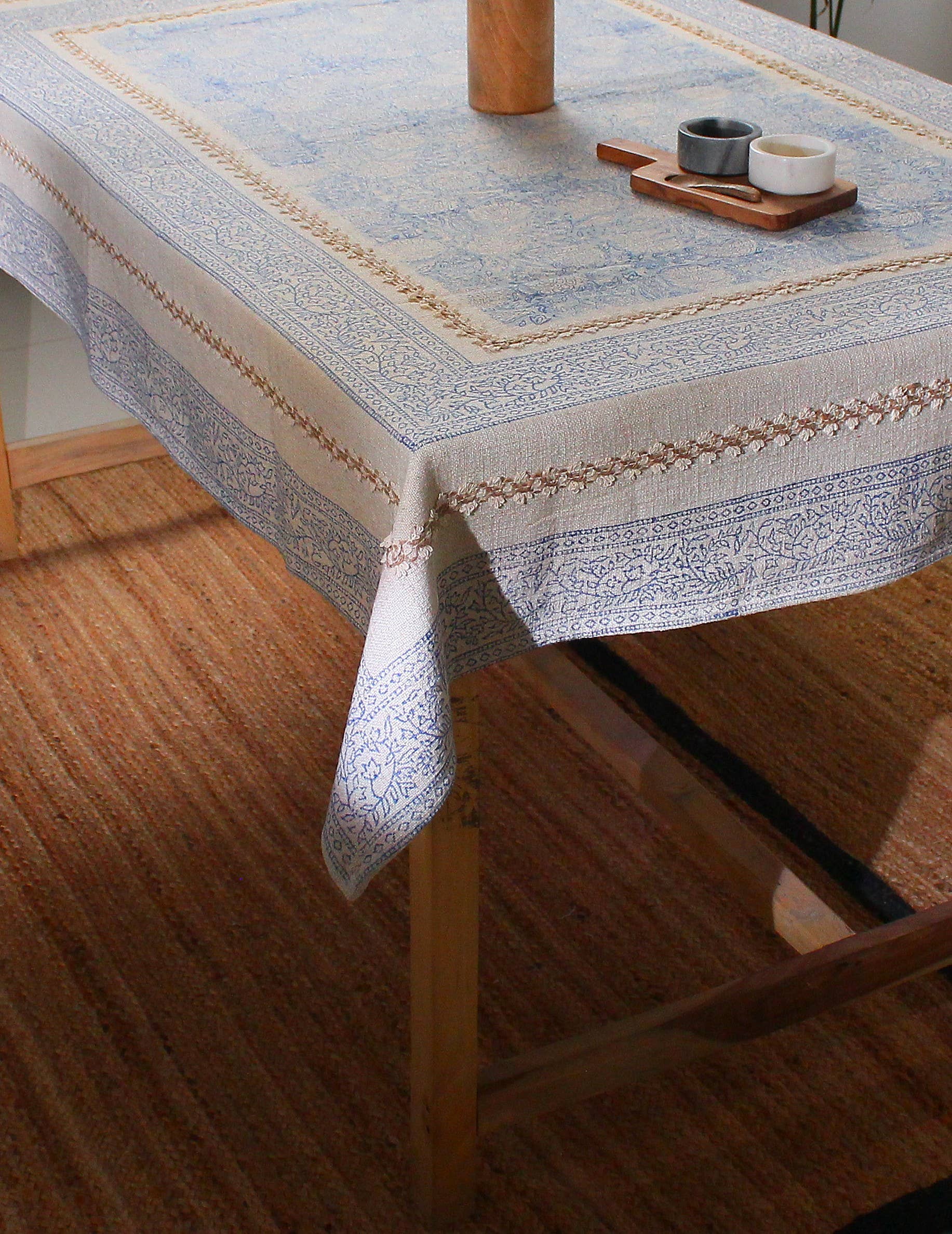 Eyda Homes - Wholesale Tablecloth - Handmade Cotton Tablecloth | Floral Block Print Table Cover2