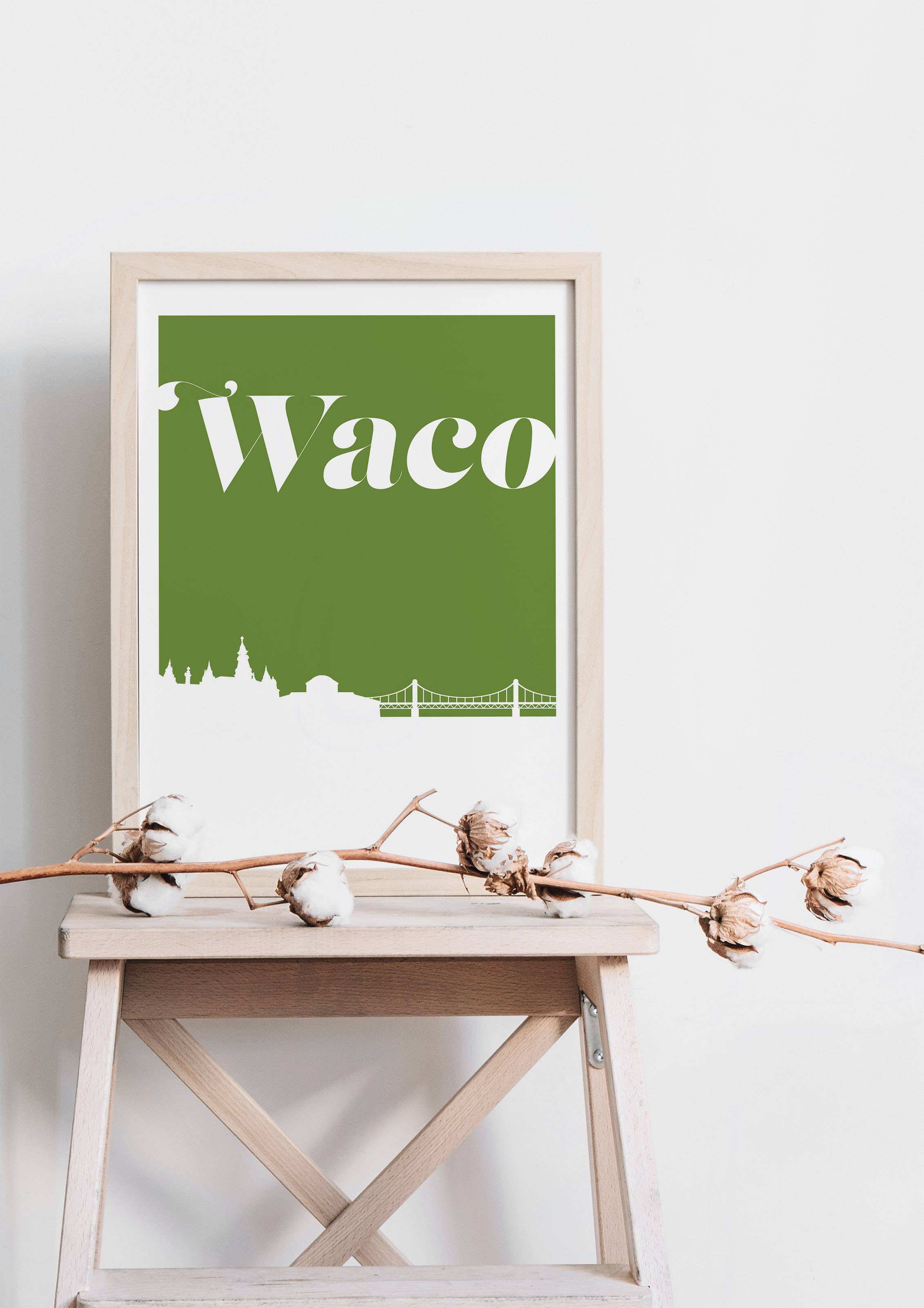 Paperfinch Design - Wholesale Art Print - Waco Texas retro inspired skyline art print1