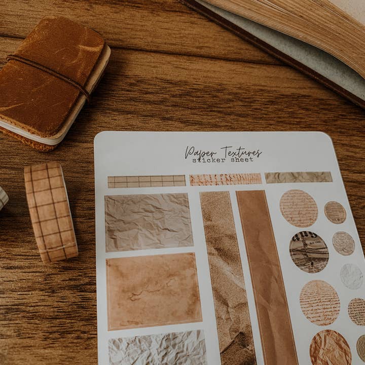 Savannah Scribbles Shop - Wholesale Sticker - Paper Textures Sticker Sheet1