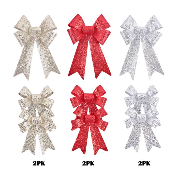 1PK 2 PK FIOCCO IN PVC GLITTERATO per la vendita all'ingrosso da parte di Country Silk