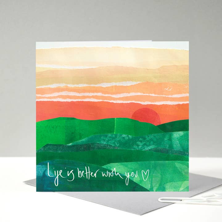 Life is Better With You Sunrise Card for wholesale by Fiona Clabon Illustration