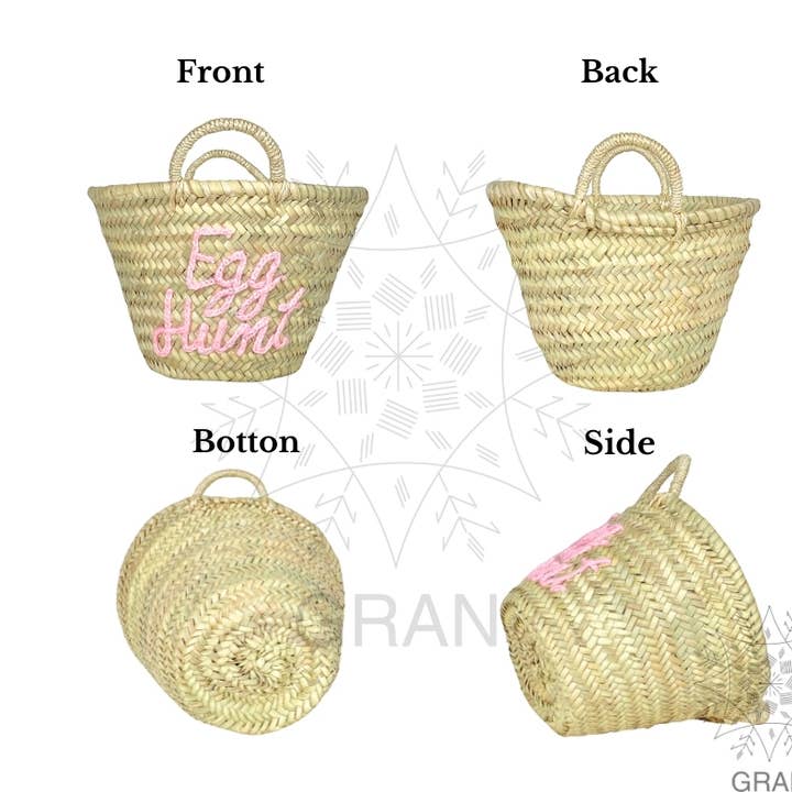 Gran Wholesale - Wholesale Basket - Happy easter basket, Easter Gift Bag, Monogram Easter Straw15