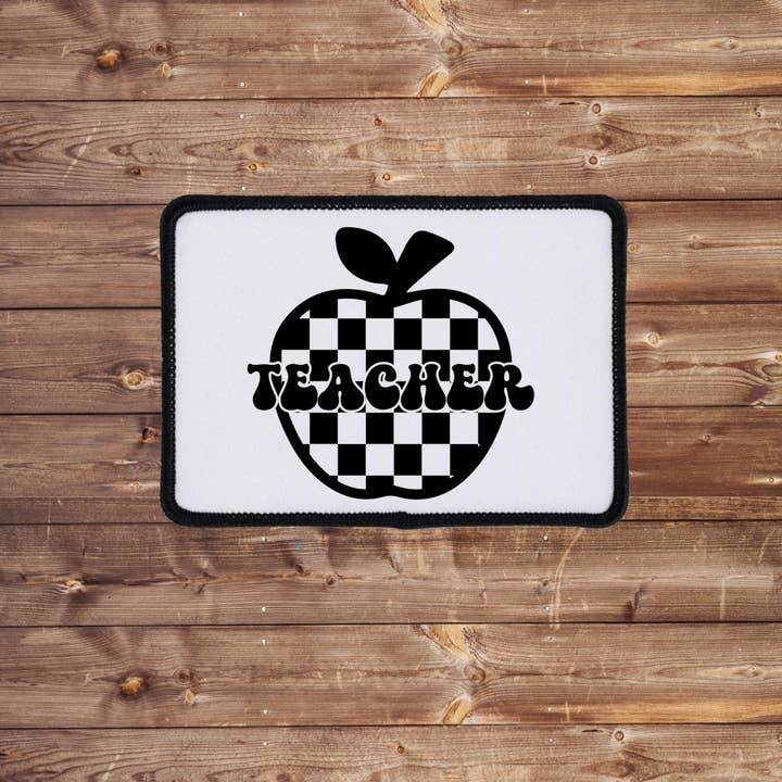 SMR Wholesale - Wholesale Patch - Checkered Apple Teacher Iron on Patch