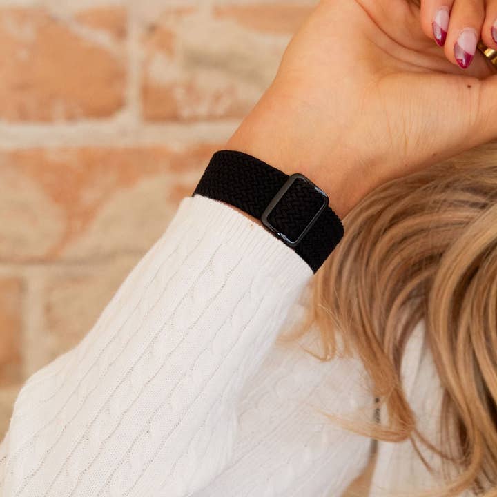 Shop Andi - Wholesale Watch Band/Strap - Unisex - Black Thick Weaved Adjustable Elastic Watch Band1