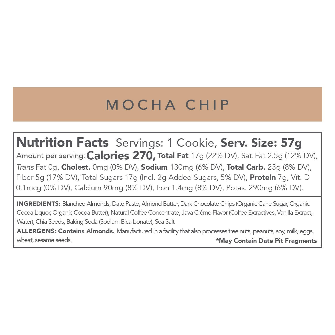 Love + Chew - Wholesale Snack Bar - MOCHA CHIP - 2 OZ - BOX OF 126