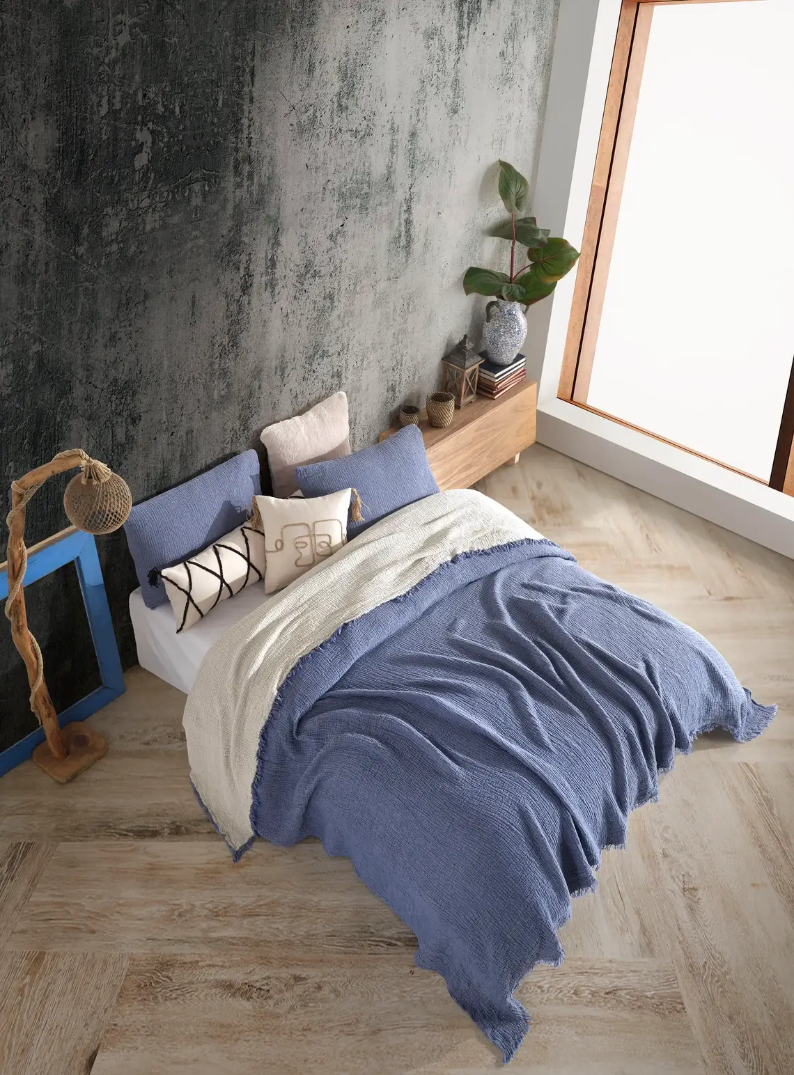 Aseel Buy Good - Wholesale Throw Blanket - Cotton Oversized Throw Bedspread King Size 4-Layer Muslin21