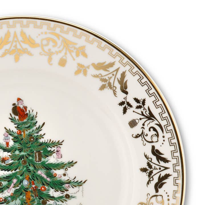 Portmeirion, Spode, Pimpernel, Nacthmann, Wrendale Designs - Wholesale Salad Plate - Spode Christmas Tree Gold Salad Plate 8"2