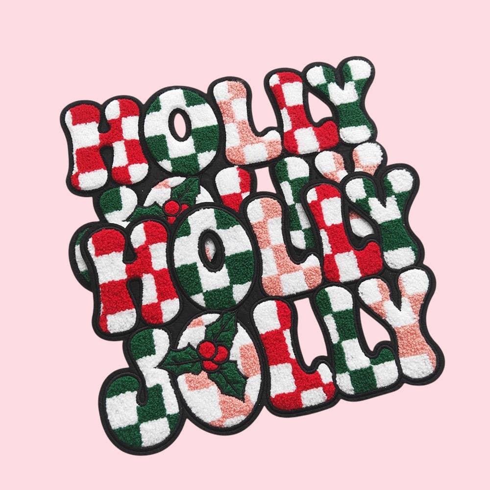 Rosie Posie Patches - Wholesale Patch - Holly Jolly Checkered Chenille Iron On Patch2