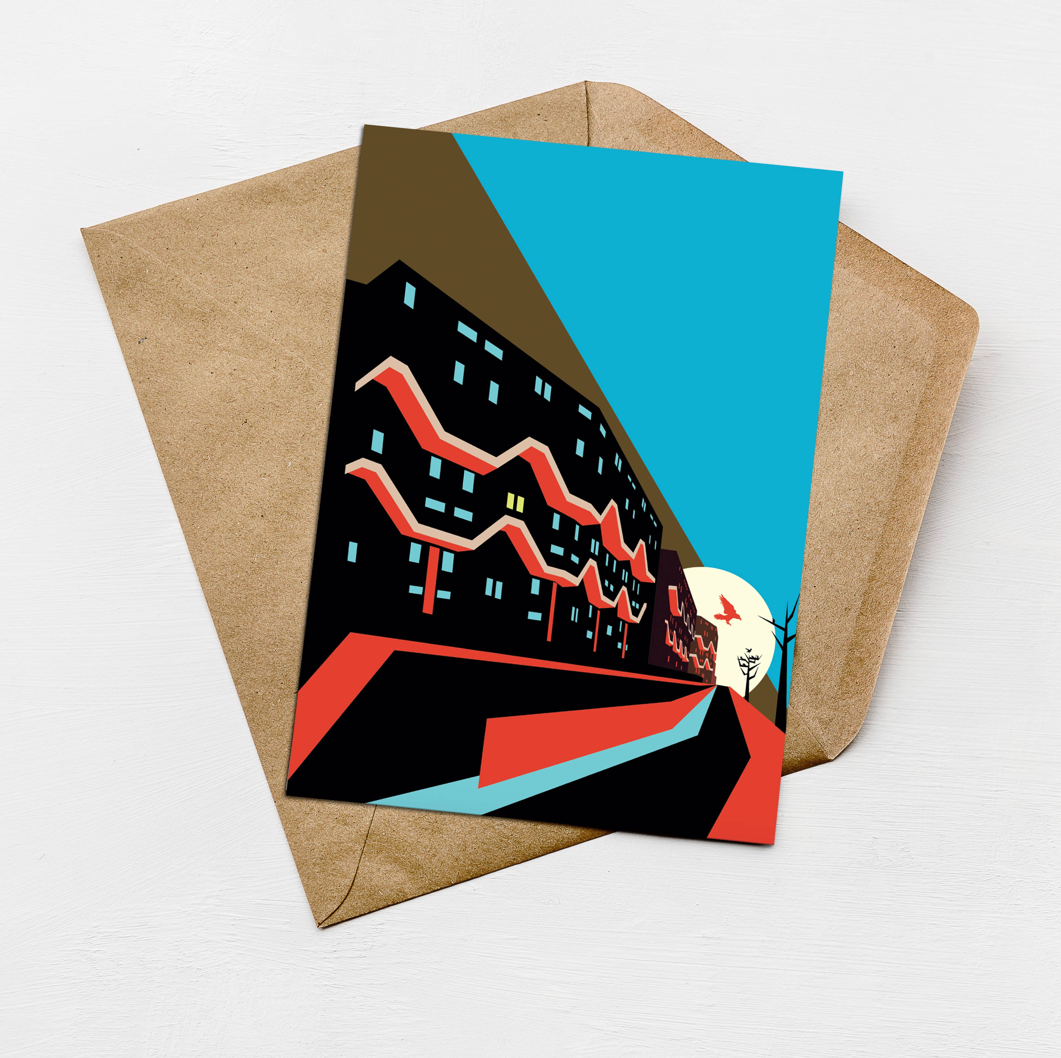 EYE FOR LONDON PRINTS - Wholesale Everyday Greeting Card - Southwyck House Brixton London Mini Greeting Cards0
