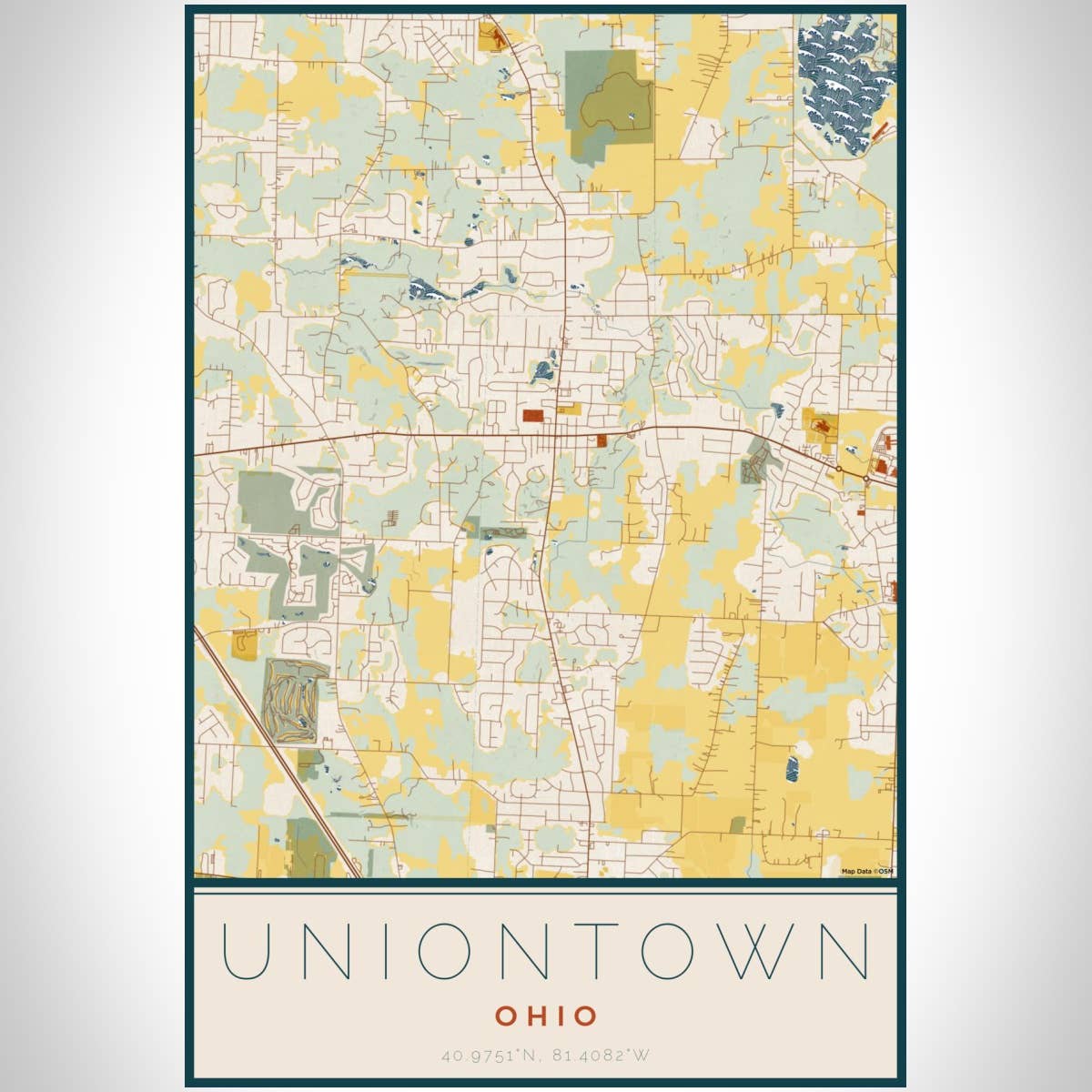 JACE.design - Vendita all'ingrosso Stampa artistica - Uniontown - Blocco con mappa OH2