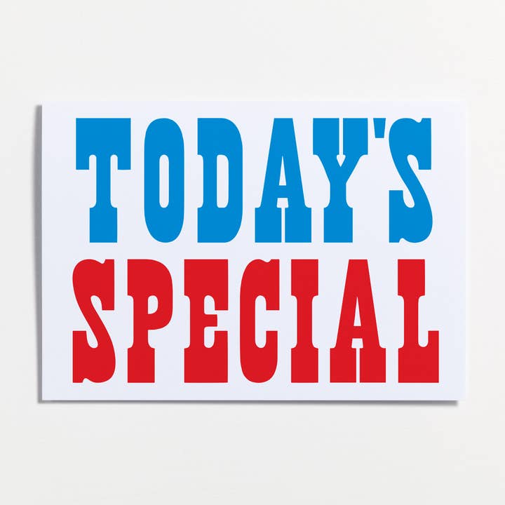 Today's Special Greeting Card for wholesale by Crispin Finn