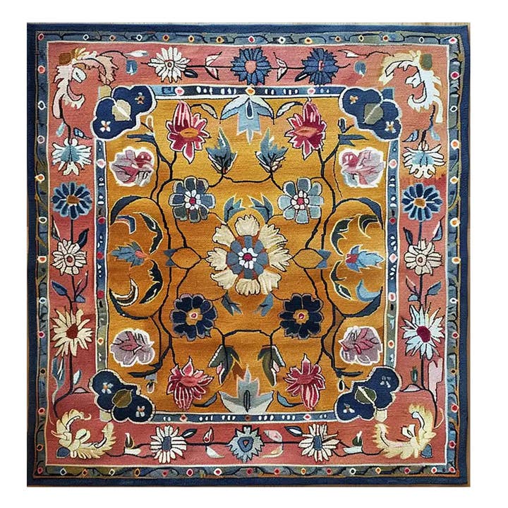 Golden Bloom Suzani Hand Tufted Wool Rug for wholesale by Maia Homes