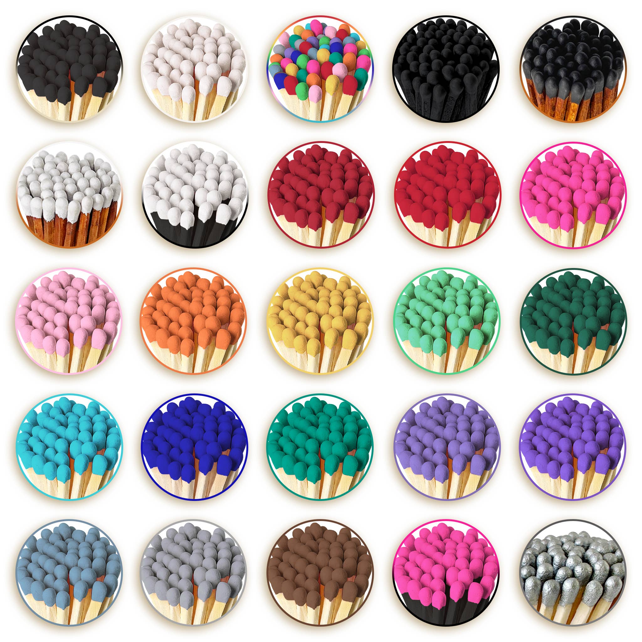 Thankful Greetings - Wholesale Matches - 4" Refill Matches - Colors of Your Choice + Striker Stickers35