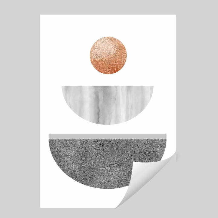 Geometric Abstract Grey's and Copper No 2 for wholesale by Artze Wall Art