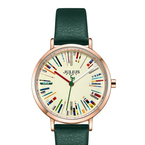 Women, Teen, Girls Analog Watch with Green Genuine Leather Band - Gift Box Included for wholesale by Ovvel Watches
