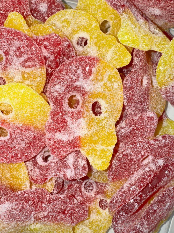 Sour Raspberry Lemon Skulls BUBS for wholesale by Sweet On You