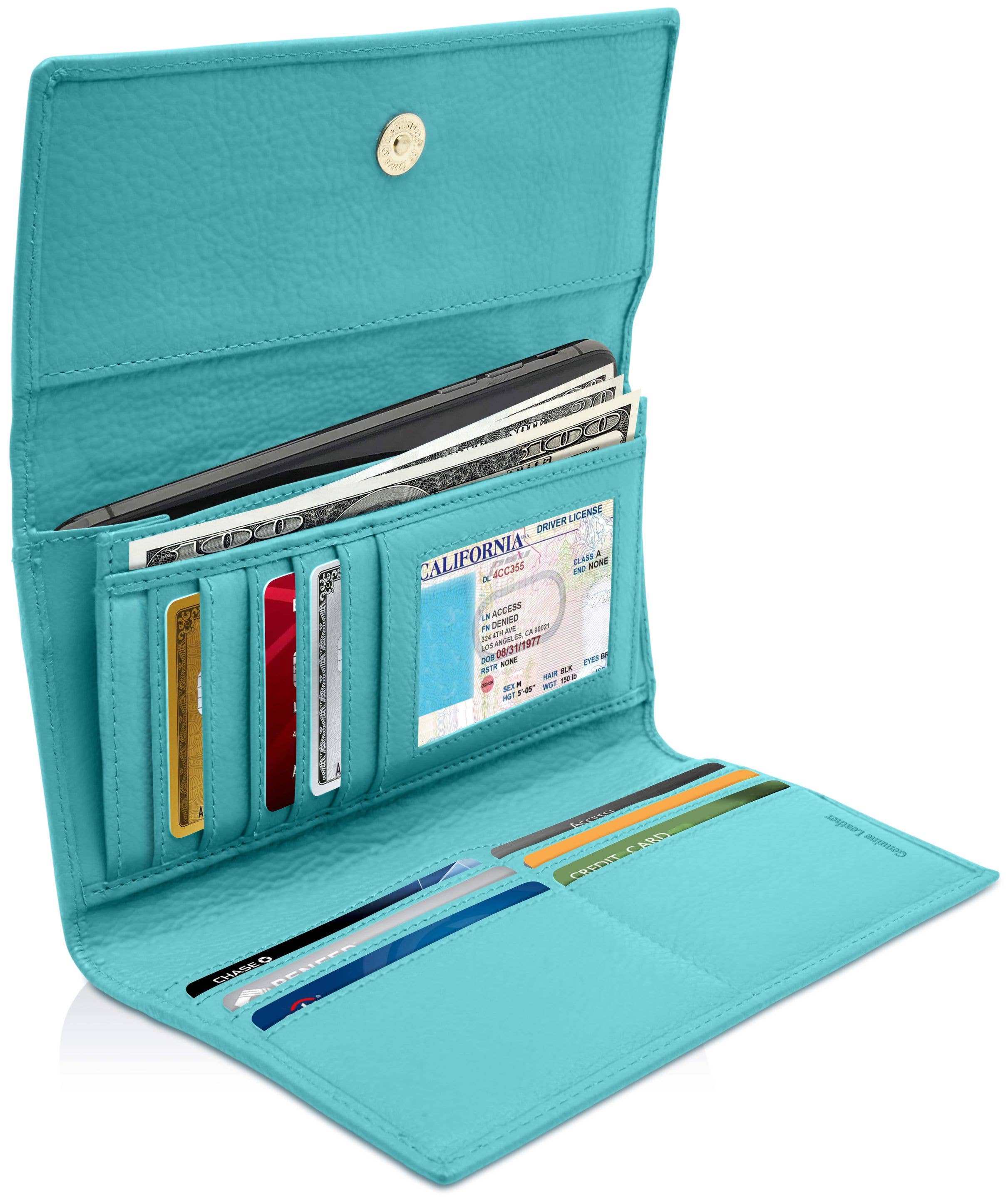 Access Denied Accessories - Wholesale Wallet - Women's - Trifold Clutch RFID Wallets For Women With Checkbook Holder24