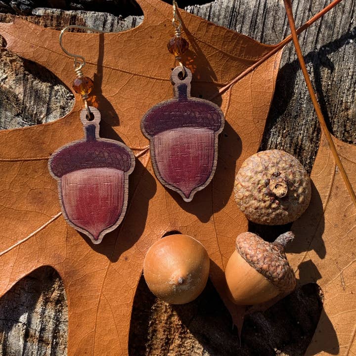 Opal's Art - Wholesale Dangle Earrings - Acorn Dangles0