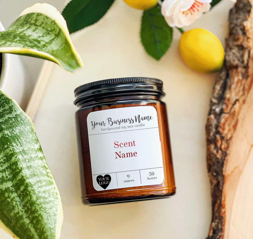 Coyer Candle Co. - Vente Bougie en bocal - Bougies de 9 oz - Nom de votre entreprise + petit logo et signature7