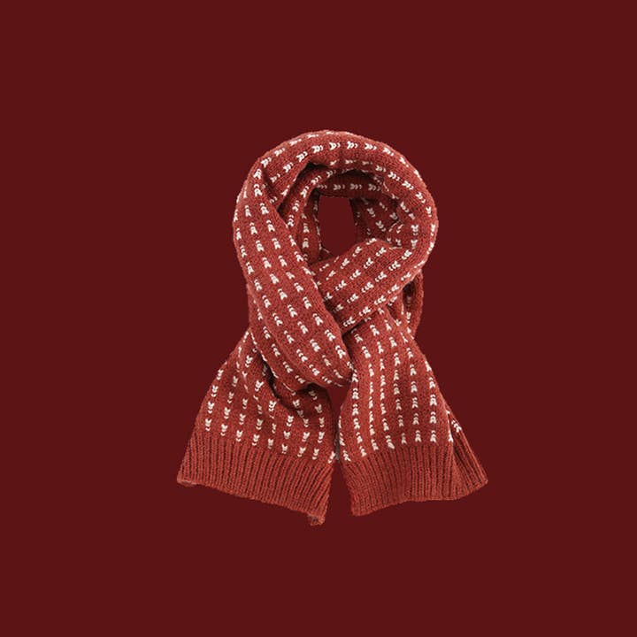 ACCITY - Wholesale Scarf - Women's - Red Knit Scarf - Cozy Winter Christmas Gift_CWASC15003