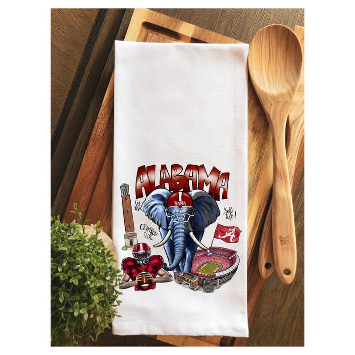 Alabama Crimson Tide Gameday Tea Towel for wholesale by Rouge 225