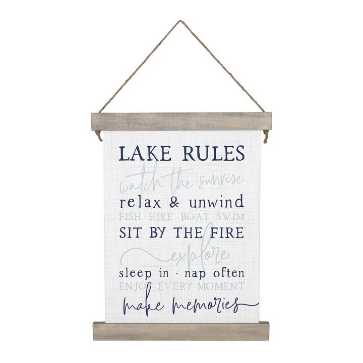 Hanging Canvas - Lake Rules for wholesale by Sincere Surroundings