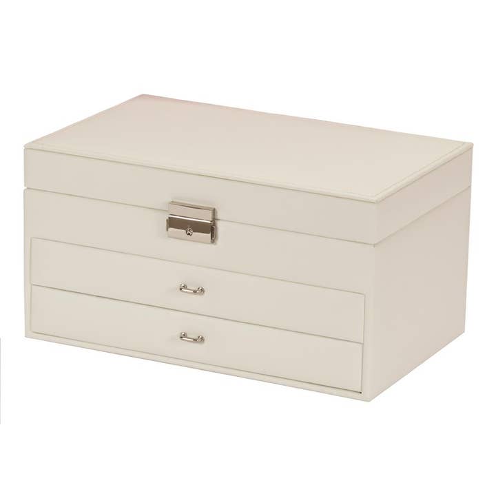 773 Camille Ivory Bonded Leather Jewel Box for wholesale by Mele and Co UK/ EU