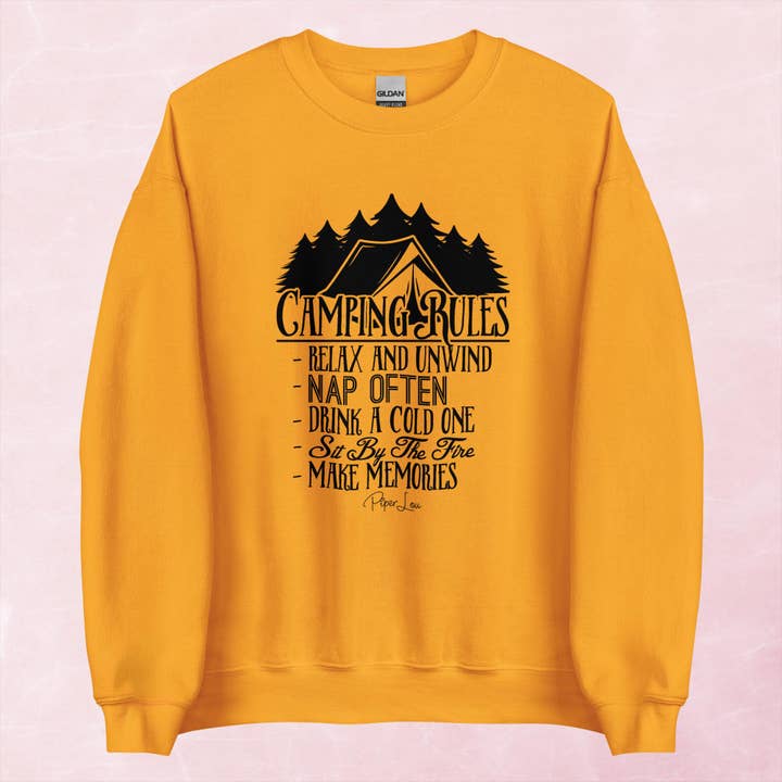 Piper Lou Collection - Wholesale Graphic sweatshirt – Women’s - Camping Rules Graphic Crewneck Sweatshirt5