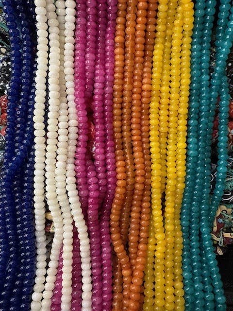 Sonya Renee Jewelry - Wholesale Beaded/Pearl Necklace - Lilly Gemstone Bead Necklace multi-color 8mm opals jade 120