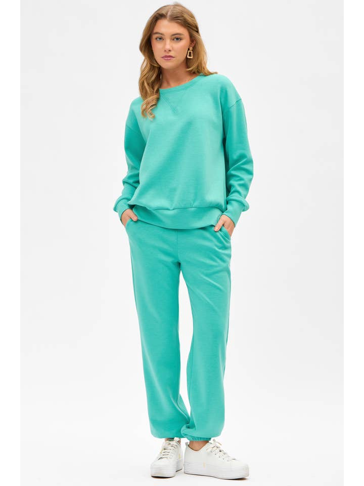 Dear Scarlett - Wholesale Lounge Set - Women's - Crew Neck Pullover + Jogger Set TRVSET-MALIBU13