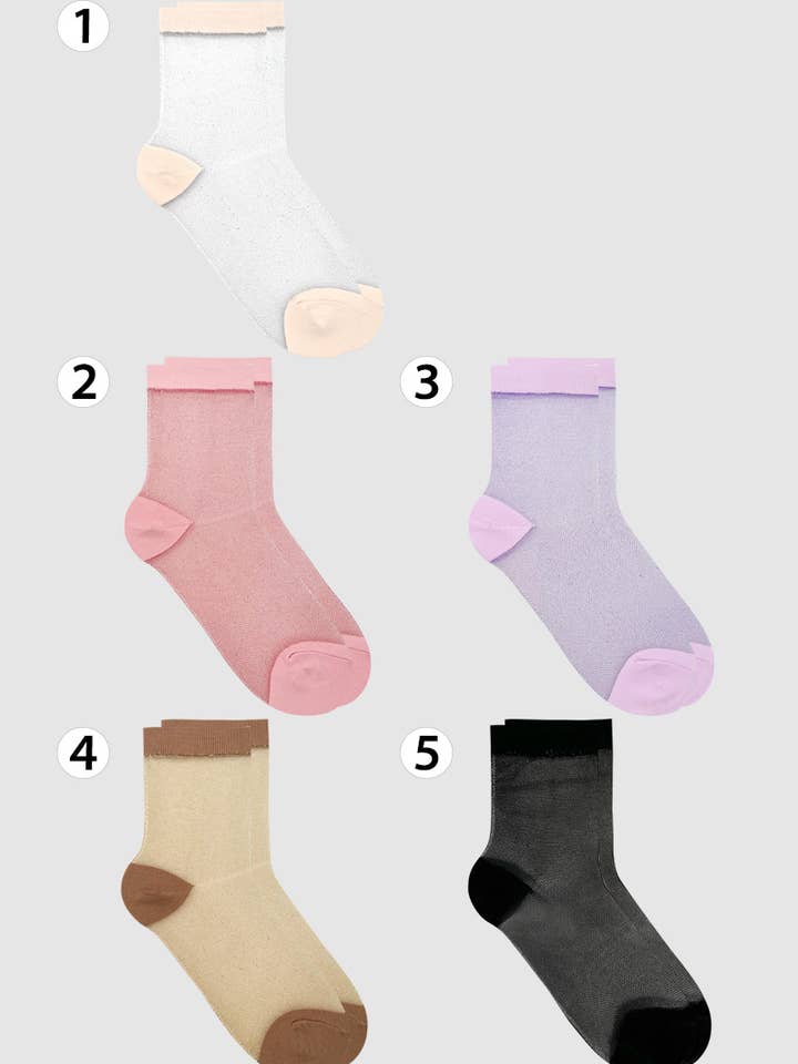 Women's Ankle See-Through Glitter Jacquard Socks for wholesale by 7DAYSSOCKS
